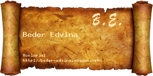 Beder Edvina névjegykártya